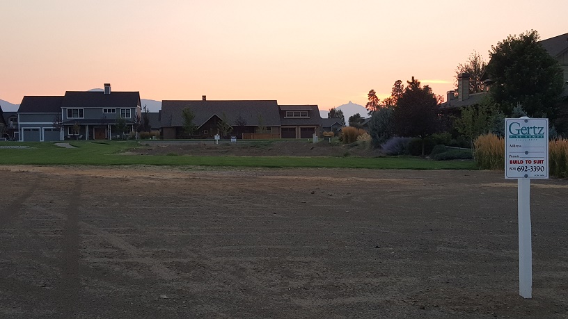 View of the Three Sisters Mountains from one portion of Pine Meadows subdivision in Sisters Oregon by new home builder Gertz Fine Homes